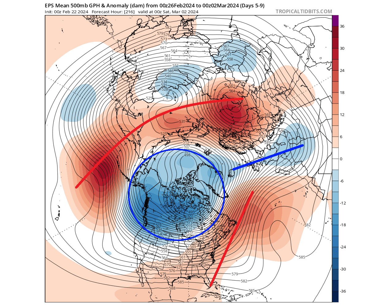 winter-forecast-late-february-pressure-anomaly-pattern-ecmwf-united-states-canada-polar-vortex-effect