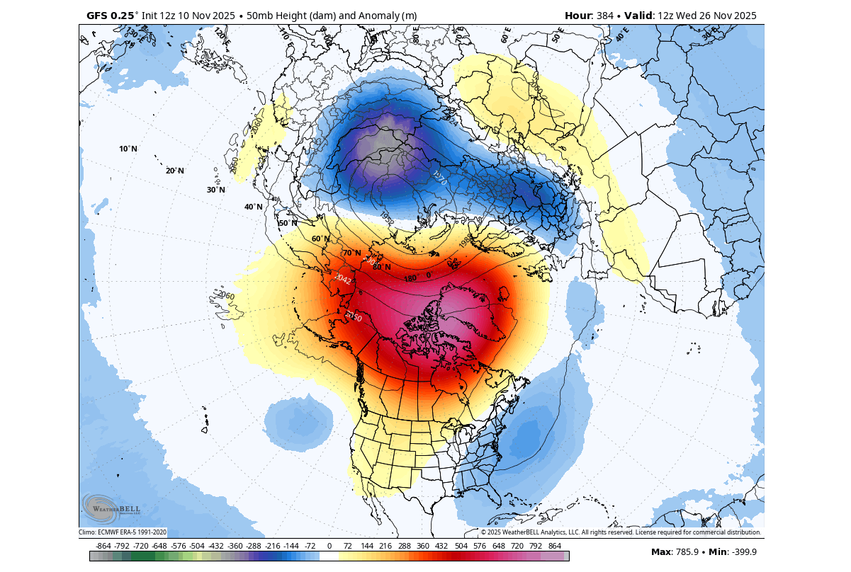winter-polar-vortex-collapse-usa-canada-forecast-temperature-pressure-50mb-stratospheric-warming-event-2025