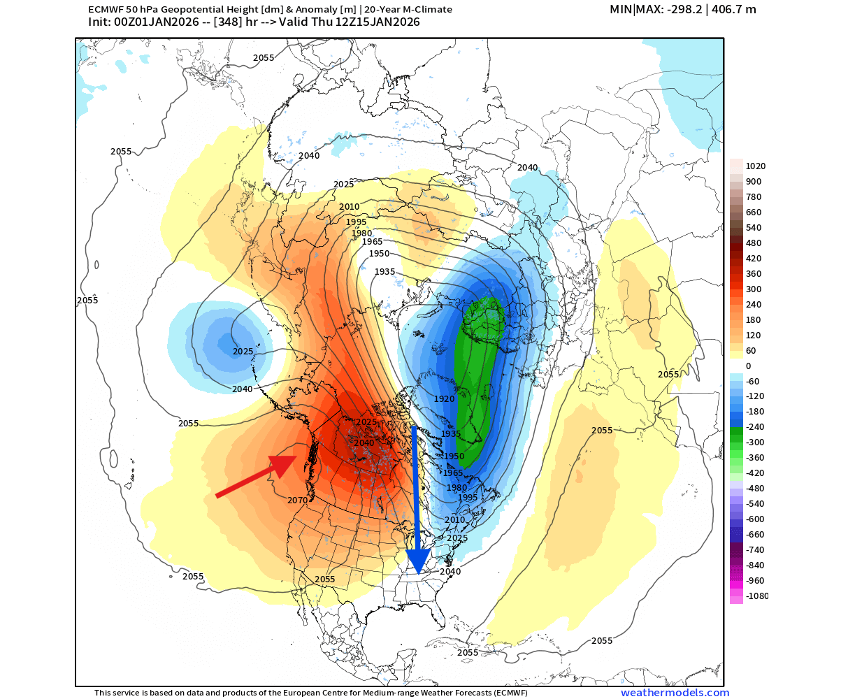 winter-polar-vortex-disruption-united-states-canada-forecast-pressure-anomaly-50mb-stratospheric-warming-event-2026
