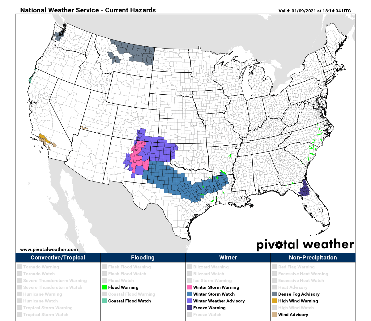 Winter storm watch for Texas as snow is forecast to spread towards the