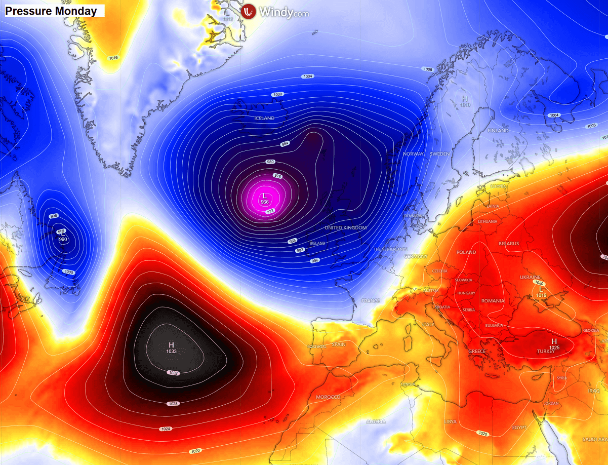 flusso zonale-nord-atlantico-modello-attivo-tempeste-intense-europa-occidentale-dicembre-2025-pressione-lunedì