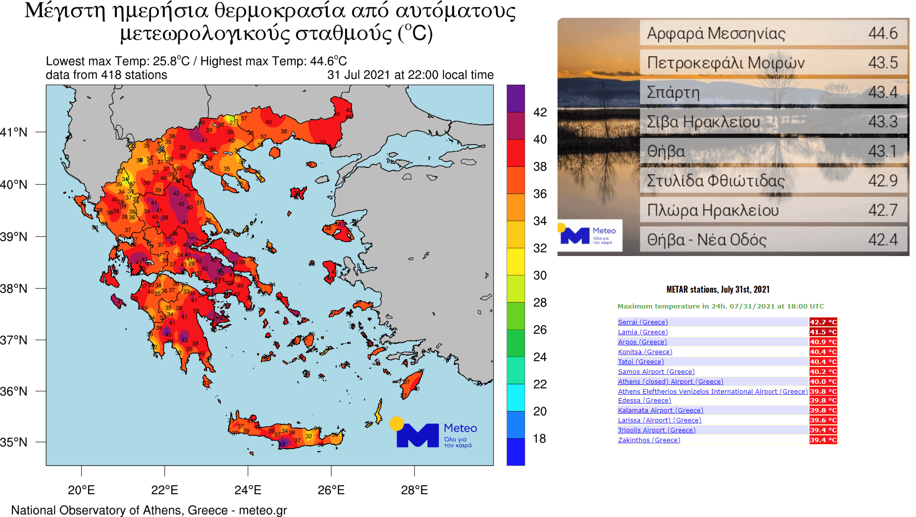 Up to +47 °C in Greece on Monday, challenging the European alltime