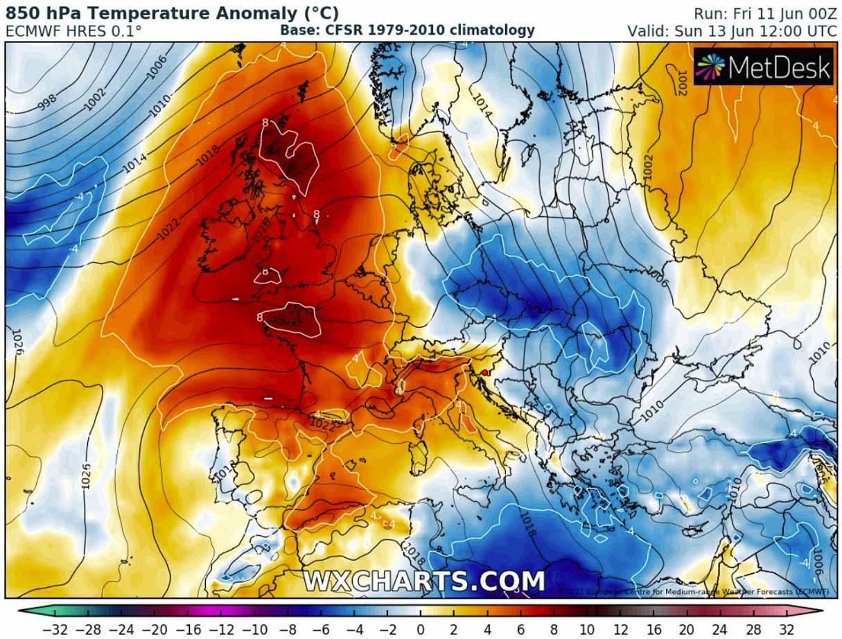 first-significant-heatwave-2021-europe-temperature-anomaly-sunday