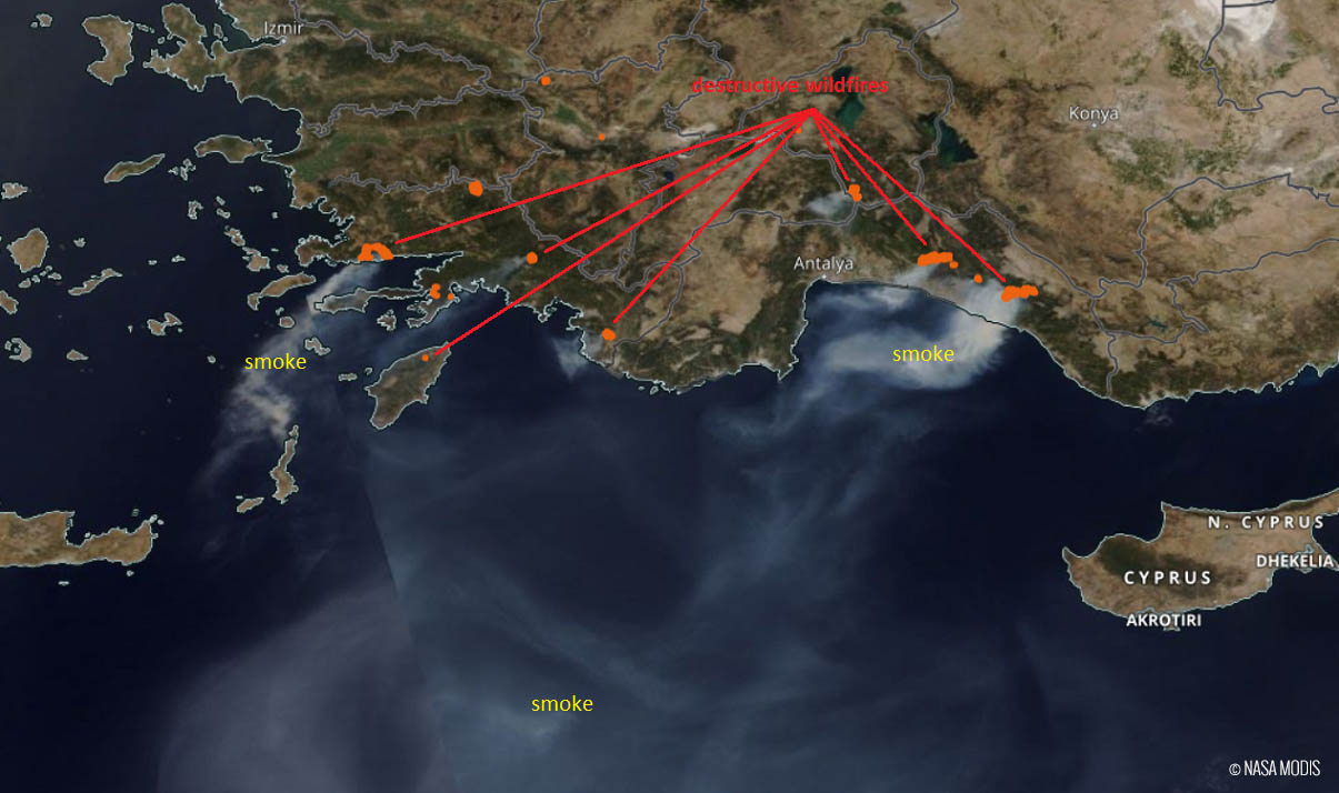 heat-dome-heatwave-greece-extreme-wildfire-threat-smoke-cloud-satellite