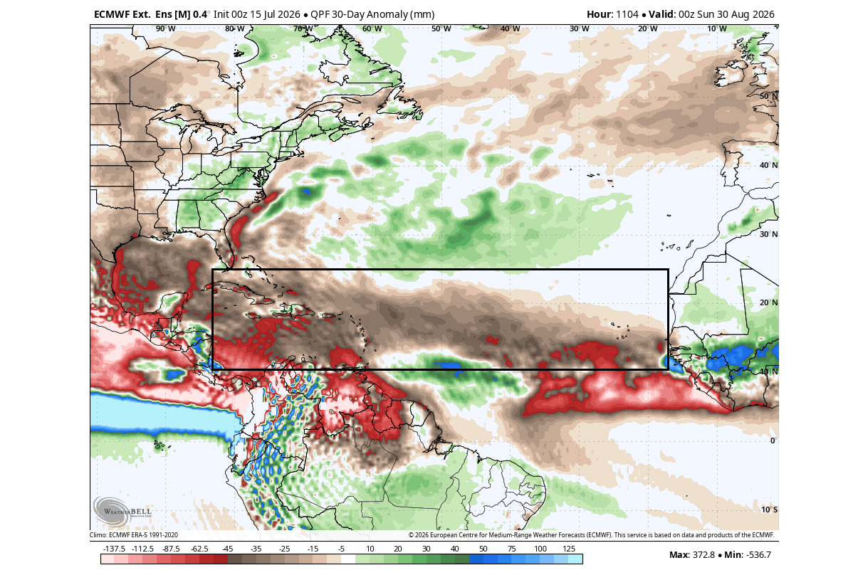 august-2026-forecast-precipitation-anomaly-hurricane-season-atlantic-ecmwf-united-states-el-nino-impact