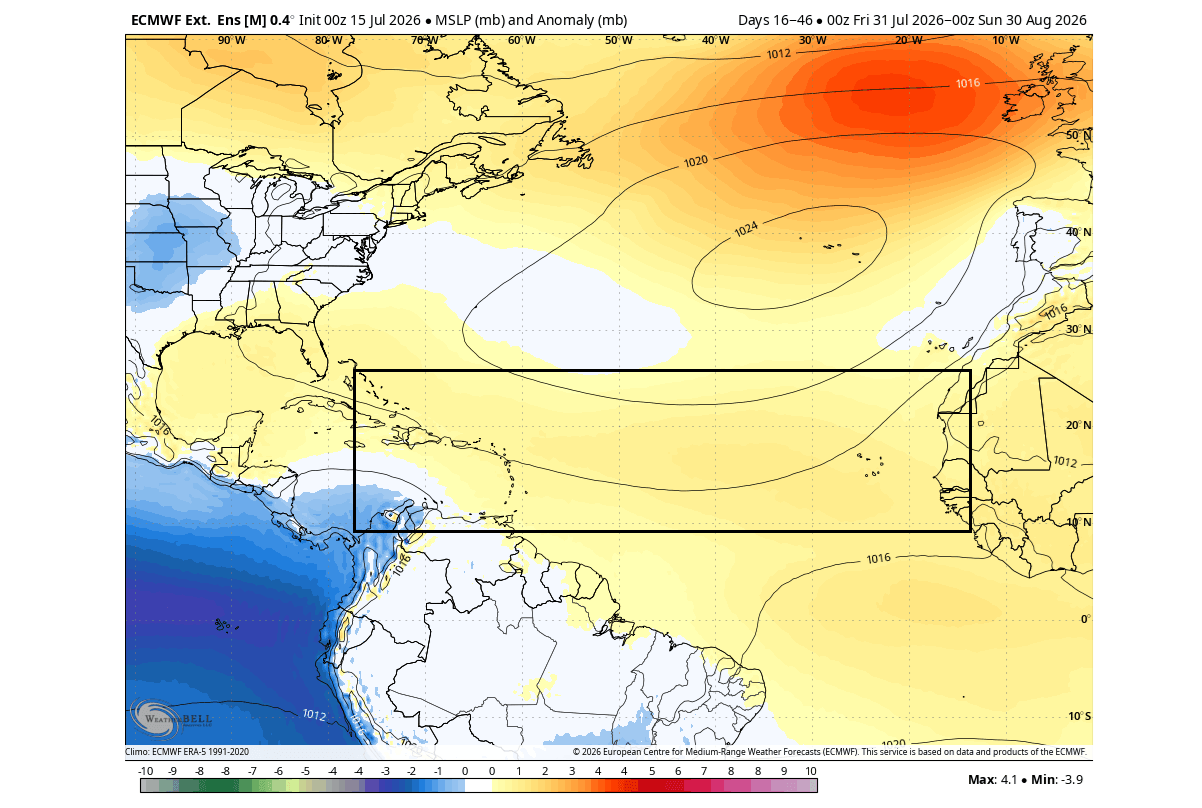 august-2026-weather-forecast-ecmwf-pressure-anomaly-united-states-eastern-canada-hurricane-zone