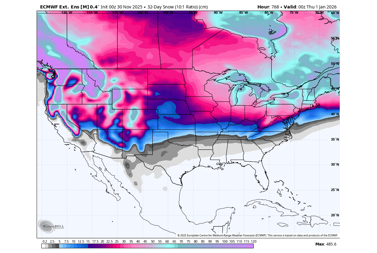 ecmwf-extended-range-total-snowfall-forecast-winter-start-united-states-canada-2025-2026-large-snow-depth-prediction