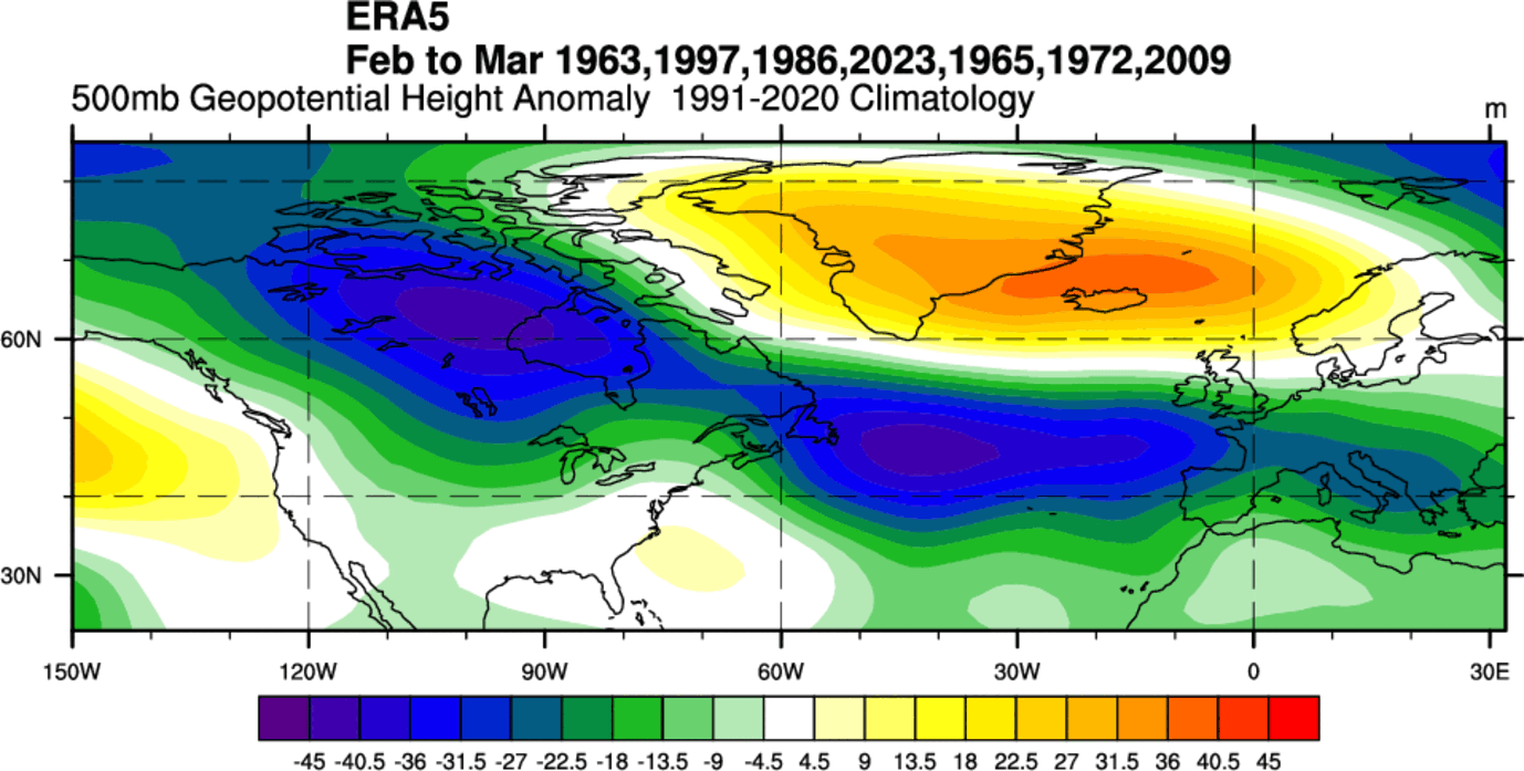 la-nina-collapse-noaa-reanalysis-era5-data-pressure-anomaly-cold-united-states-canada-winter-spring