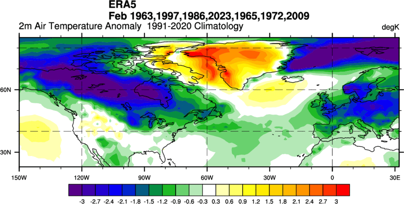la-nina-collapse-noaa-reanalysis-era5-data-temperature-anomaly-cold-united-states-canada-winter-spring