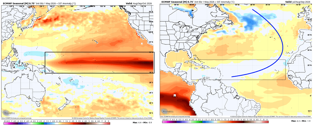 seasonal-ocean-temperature-forecast-pacific-atlantic-ecmwf-united-states-canada-2026-summer-fall-super-el-nino-outlook