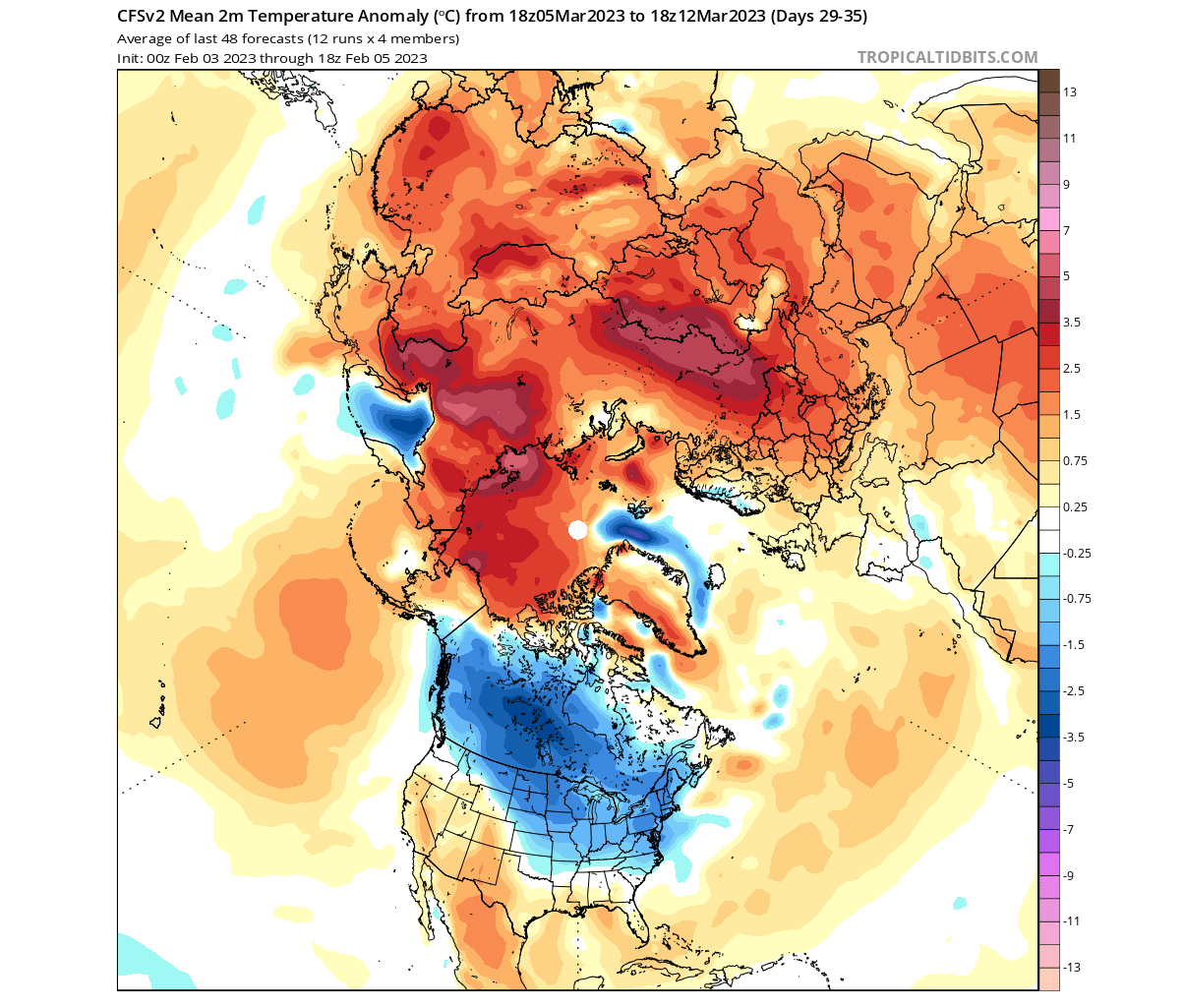 stratospheric-warming-winter-polar-vortex-north-hemisphere-forecast-temperature-NCEP-CFS-ensemble-united-states-early-march