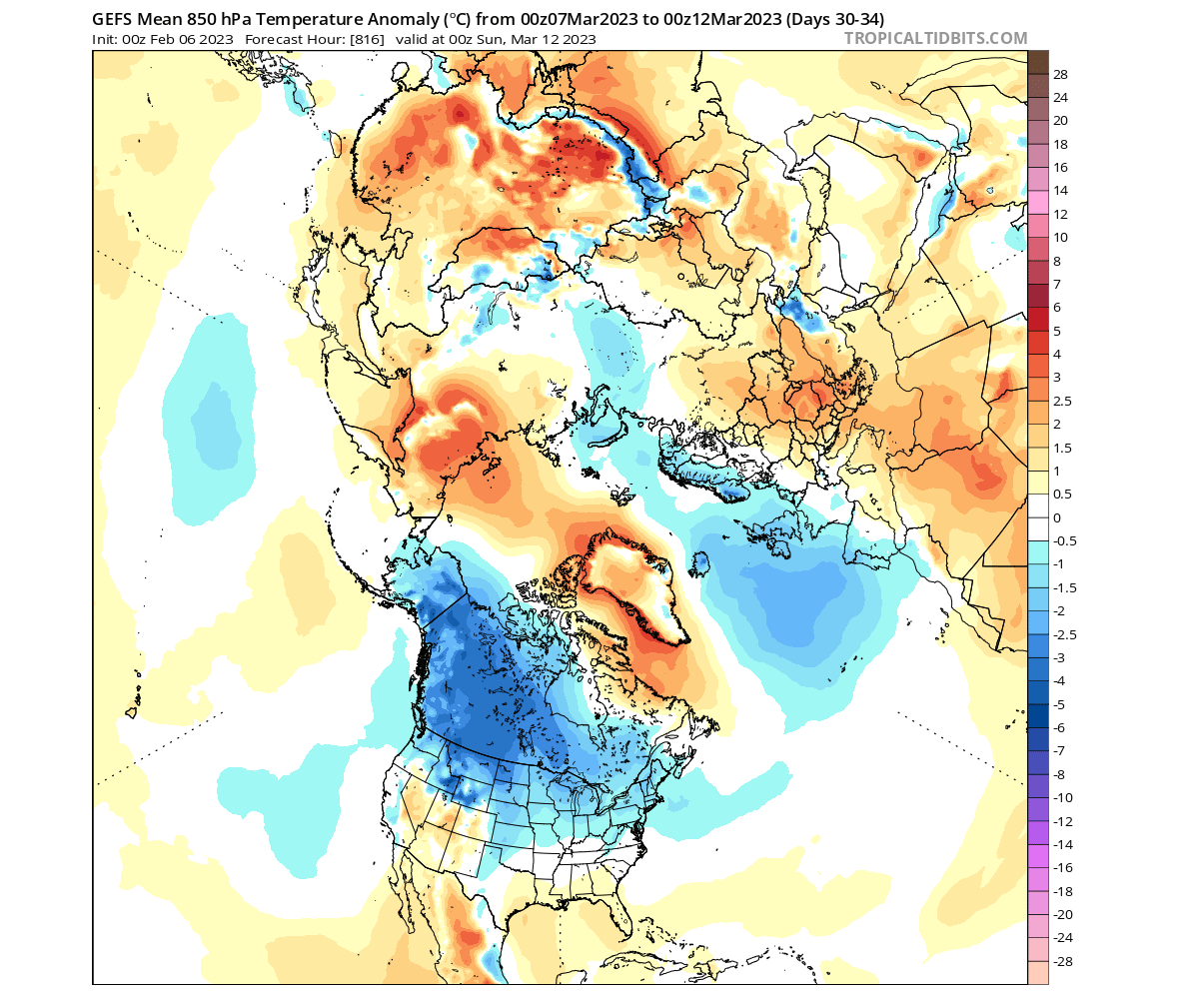 stratospheric-warming-winter-polar-vortex-north-hemisphere-forecast-temperature-NOAA-gefs-extended-ensemble-united-states-early-march