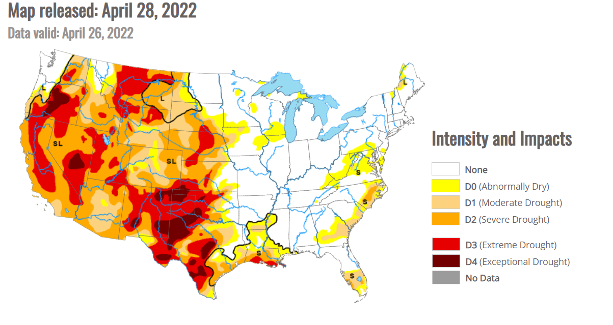 united-states-drought-monitor-april-2022-summer-long-range-forecast-connection