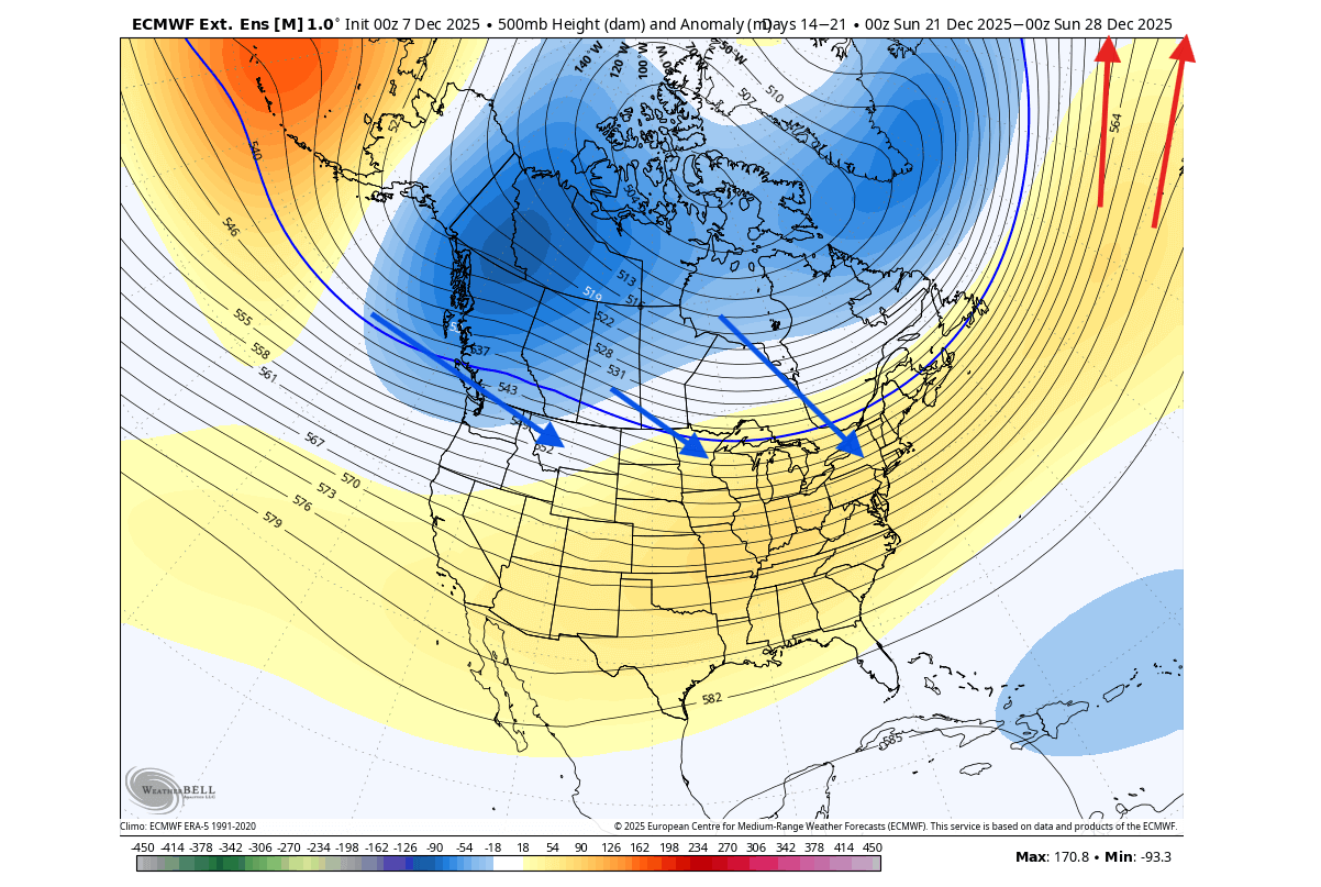 weather-forecast-christmas-snowfall-pressure-anomaly-united-states-canada-ecmwf