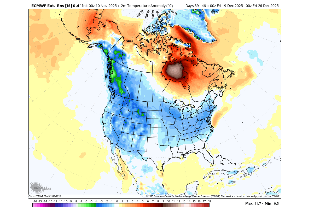 weather-forecast-december-temperature-anomaly-ecmwf-united-states-canada-cold-polar-vortex-white-christmas