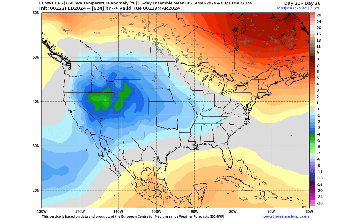 weather-forecast-march-surface-temperature-anomaly-pattern-ecmwf-united-states-canada-cold-begins