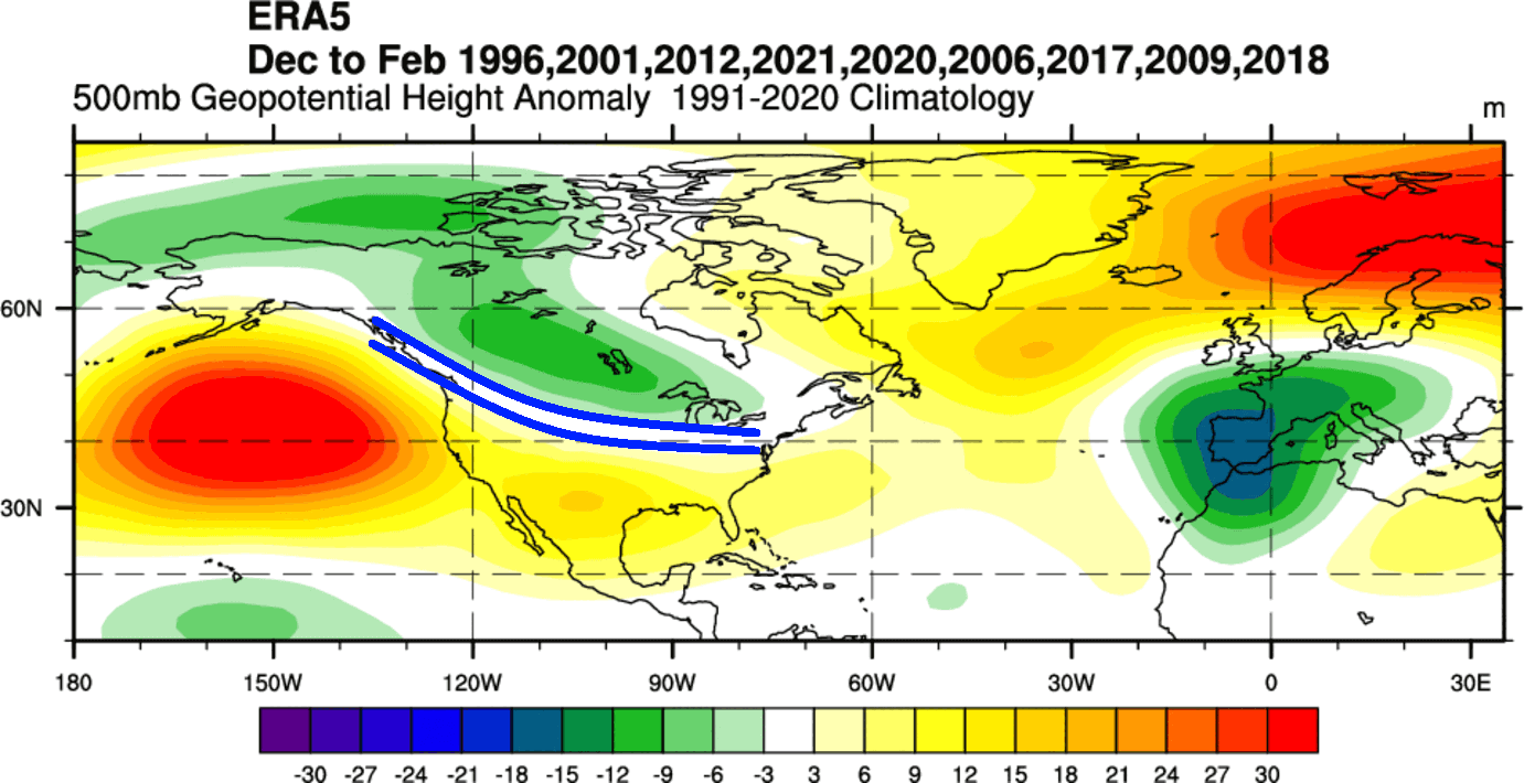 winter-2024-2025-weather-season-pressure-anomaly-united-states-canada-la-nina-jet-stream-influence