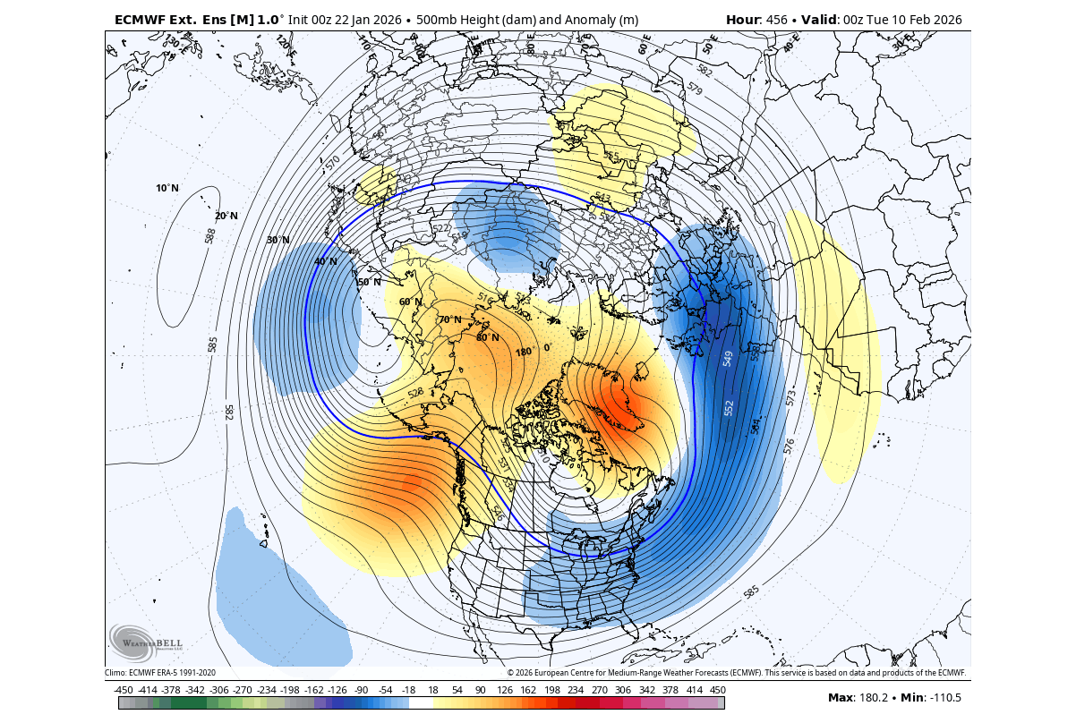winter-forecast-february-500mb-pressure-pattern-ecmwf-united-states-canada-stratospheric-warming-cross-polar-flow