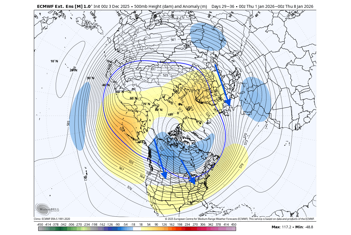 winter-forecast-january-500mb-pressure-anomaly-pattern-extended-range-united-states-canada-polar-vortex