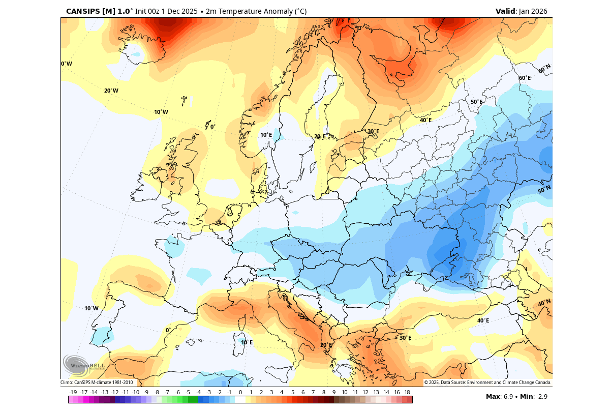 winter-forecast-january-surface-temperature-anomaly-europe-cold-polar-vortex-split