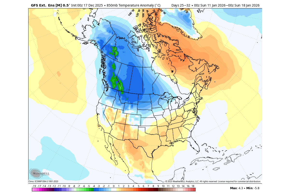 winter-forecast-january-surface-temperature-anomaly-united-states-canada-cold-air-strong-polar-vortex