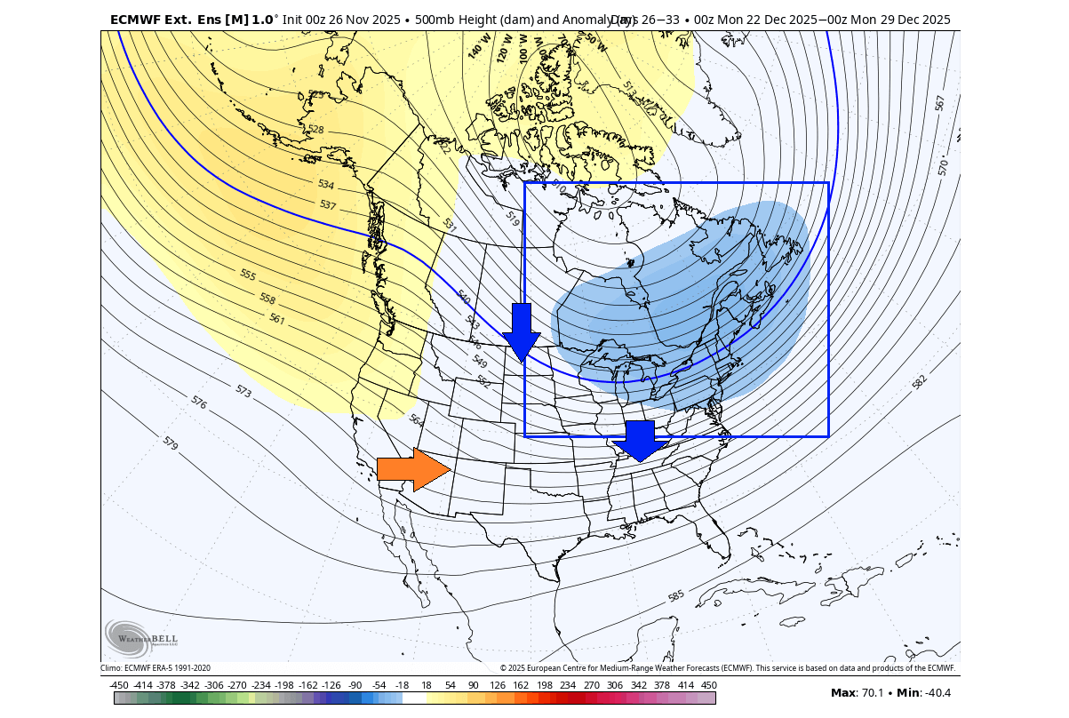 winter-forecast-late-december-pressure-anomaly-united-states-canada-cold-polar-vortex-core