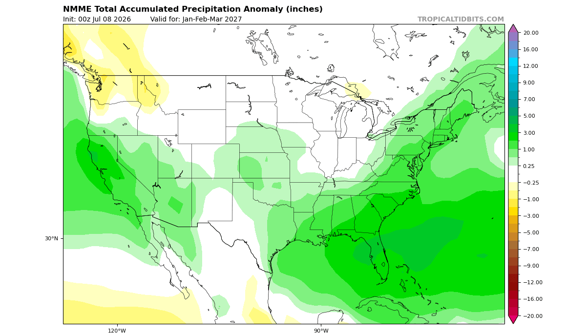 winter-weather-season-enso-precipitation-anomaly-united-states-canada-el-nino-snow-pattern-forecast-nmme-2026-2027