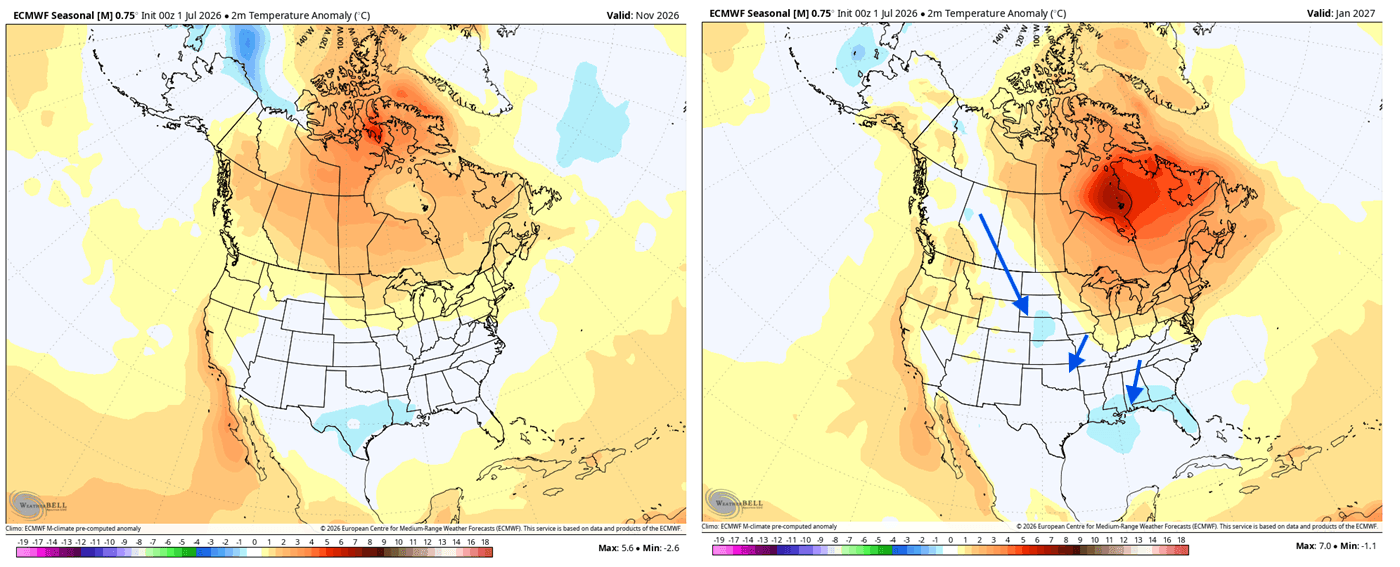 winter-weather-season-enso-temperature-anomaly-united-states-canada-el-nino-snow-pattern-forecast-2026-2027