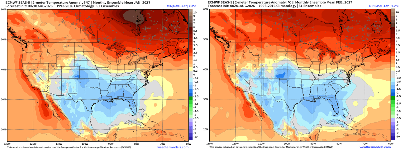 winter-weather-season-temperature-anomaly-united-states-canada-el-nino-snow-pattern-forecast-2026-2027-ecmwf-august-run-january-february