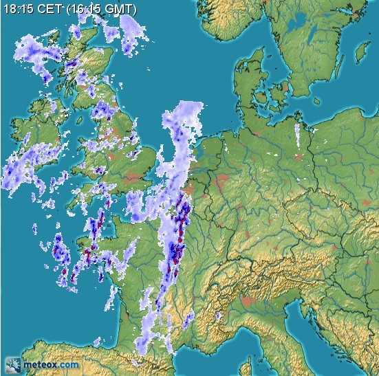 Rapid storm initiation underway across NE France into Benelux Oct 22