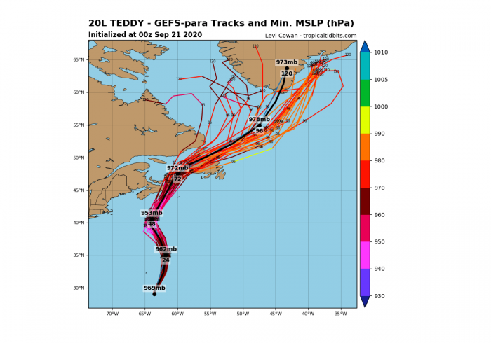 teddy-canada-landfall-model-tracks