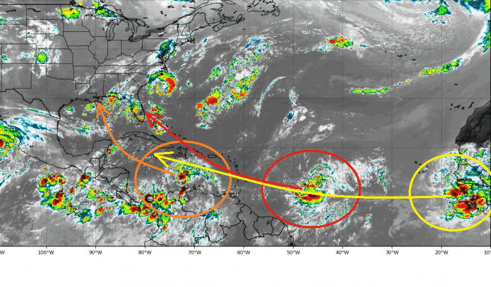 Train of Tropical waves in the Atlantic - Tropical storm Laura and ...