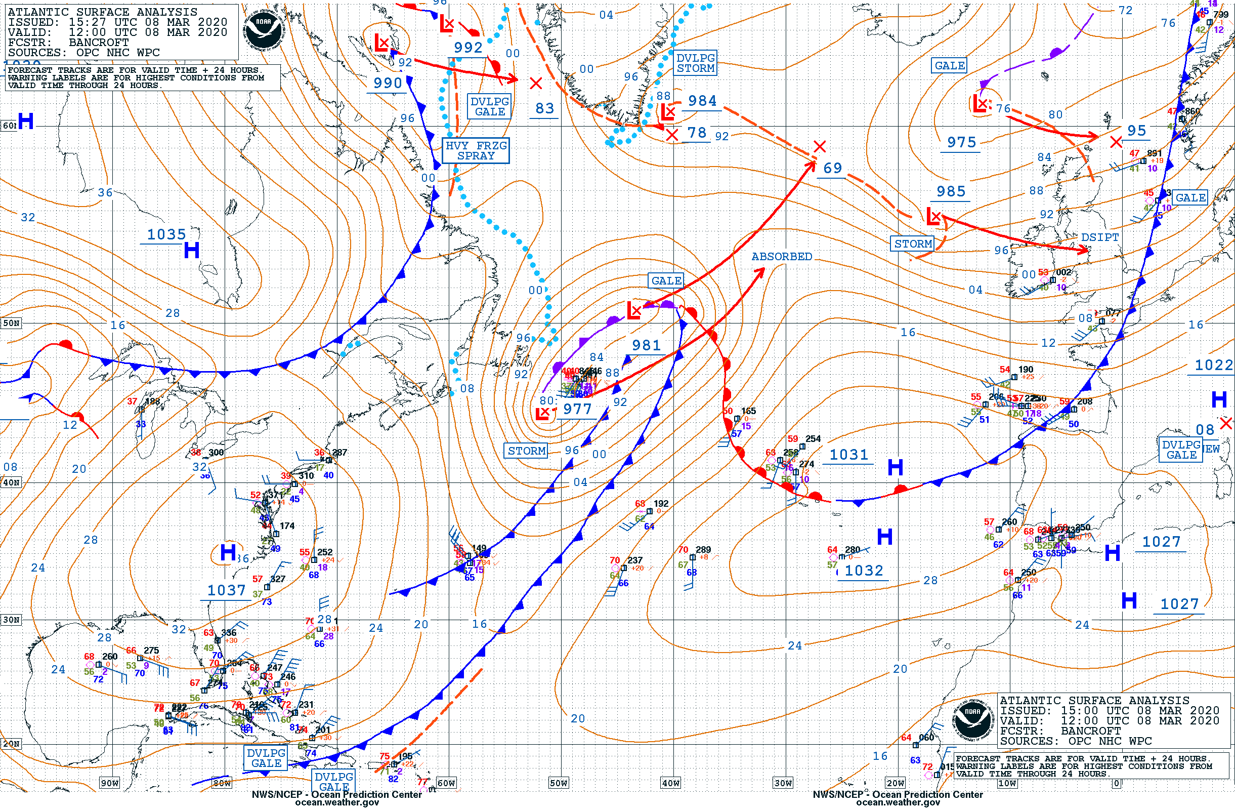 A former bombogenesis along southeast Canada is moving across the North ...