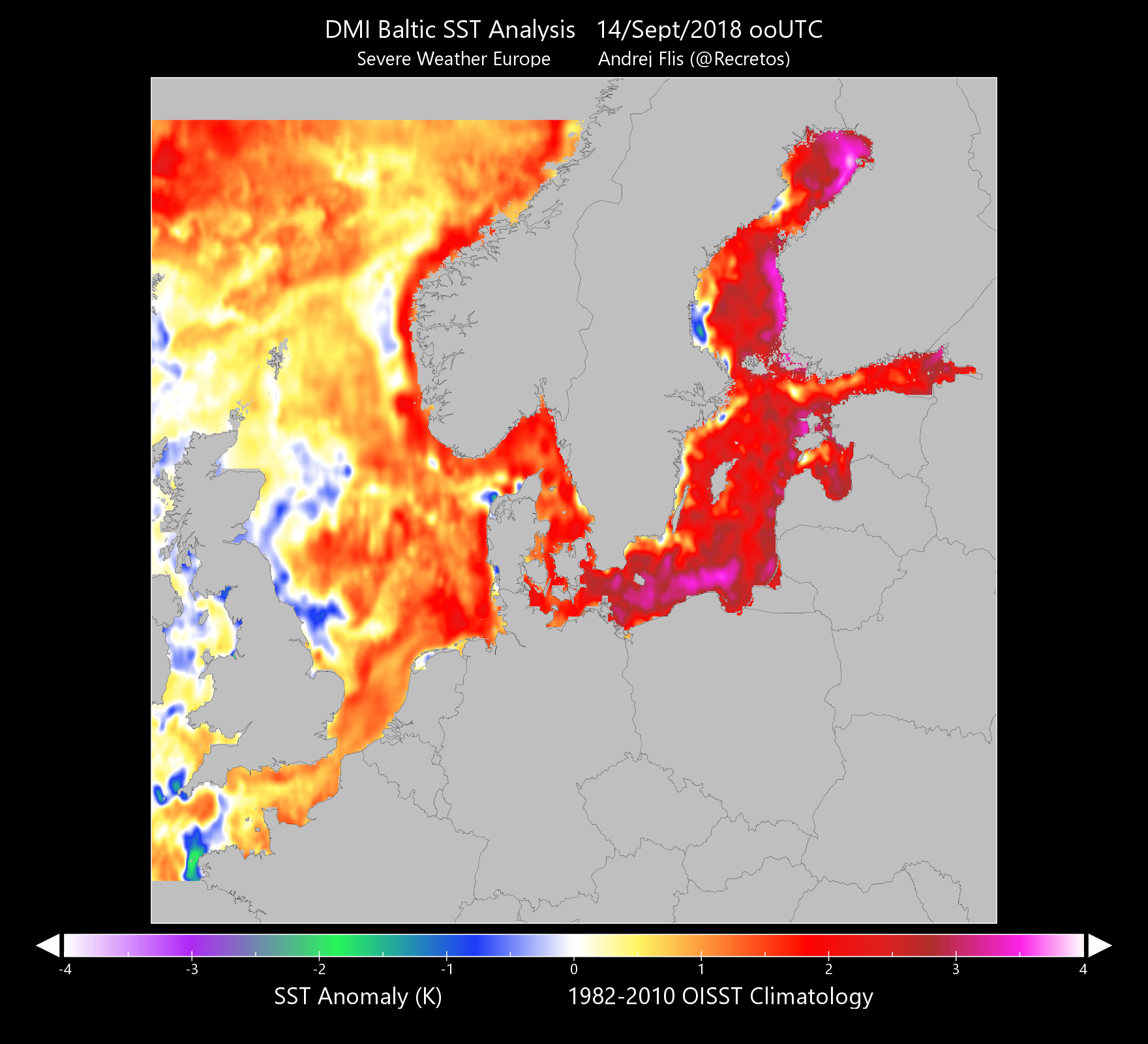 The Baltic Sea Is Up To 3 4 °c Warmer Than Average Right Now Severe 