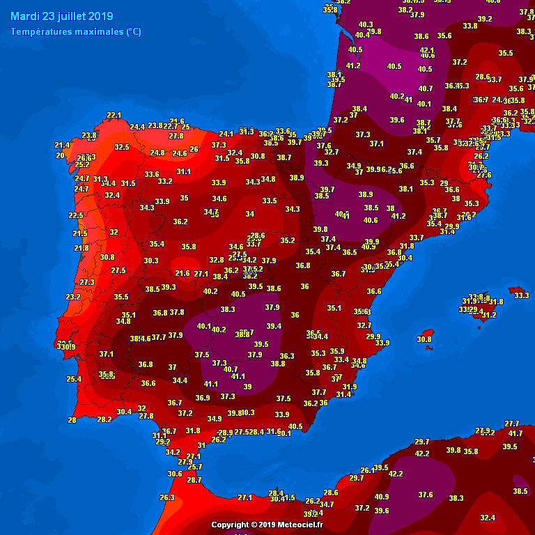 Another Extremely Hot Day With Tmax Near 41 42 C In France