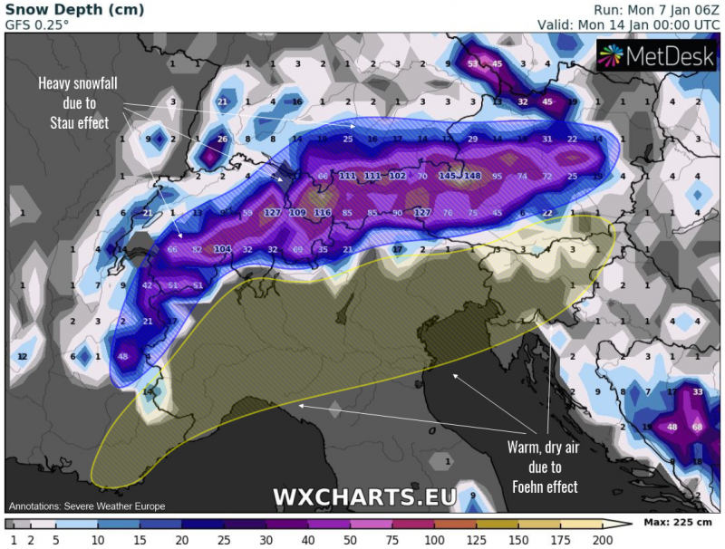 Stau - Foehn effect Alps