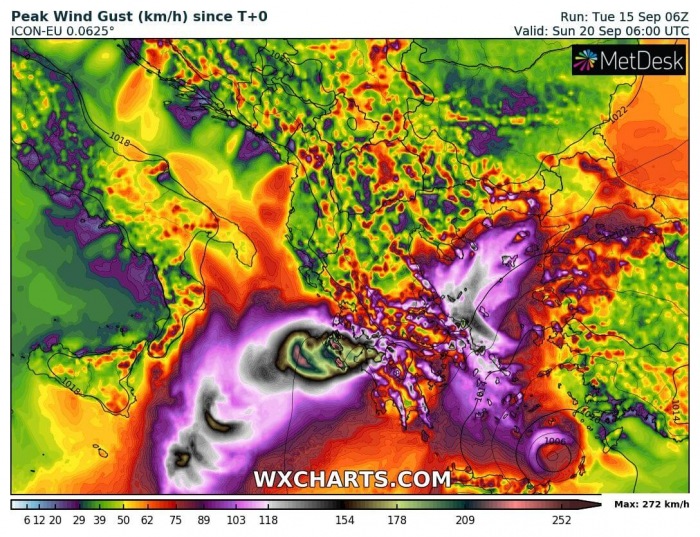 medicane-cassilda-wind-gusts-swath