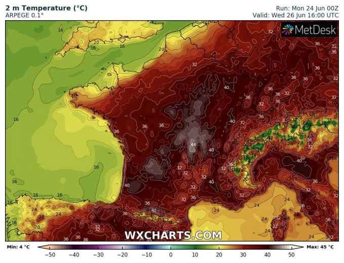 *EXTREME HEAT WAVE* over parts of Spain, France, Germany and Italy this ...