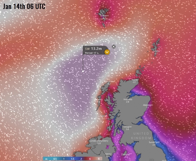 A violent windstorm pushes into Ireland and Scotland through Monday as