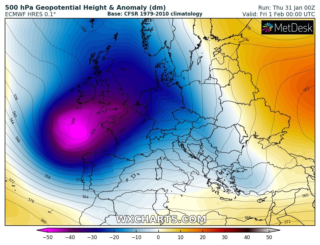 Another deep cyclone will bring severe winds into the Bay of Biscay and