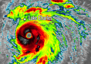 hurricane laura infrared satellite image