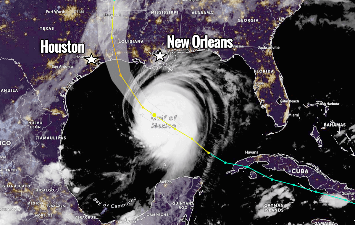 hurricane laura landfall geocolor satellite