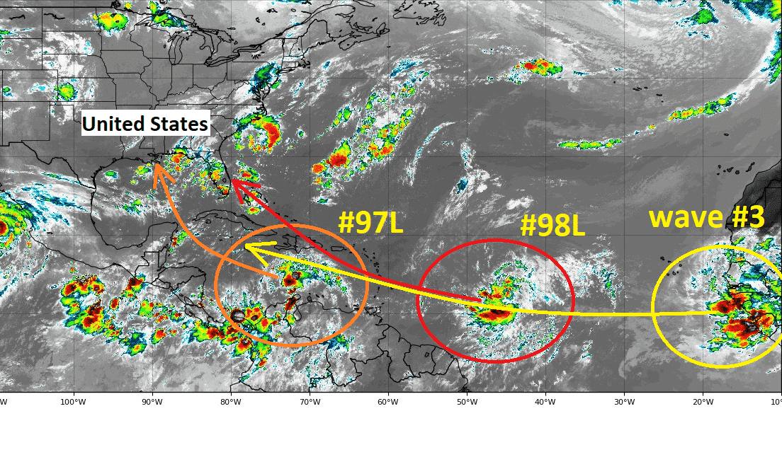 Train of Tropical waves in the Atlantic - Tropical storm Laura and ...