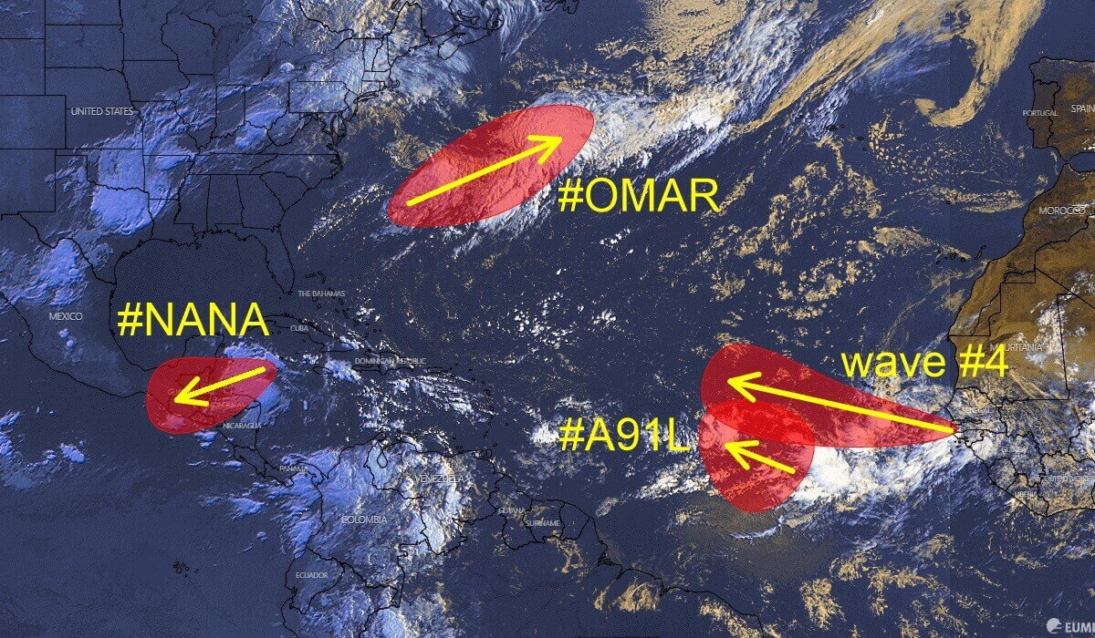 atlantic hurricane four active storms
