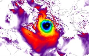 medicane cassilda peak gusts