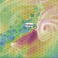 storm dolphin winds Tokyo