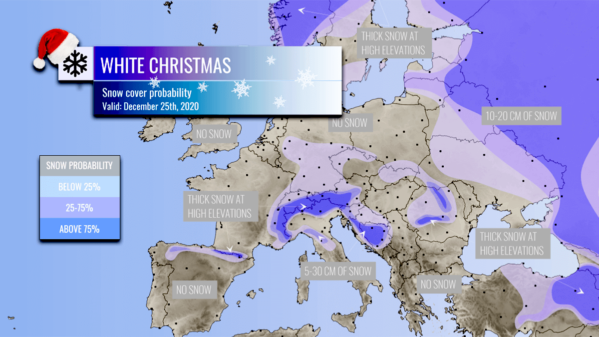 white christmas snow forecast europe