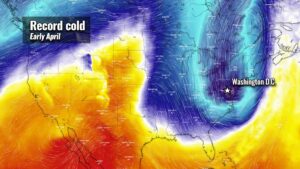 record cold blast east coast frost