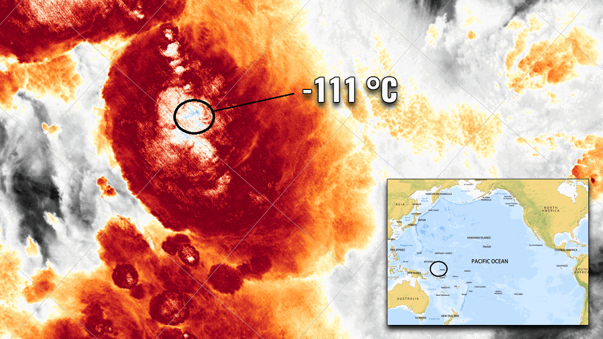 Earth's record low temperature of 111 °C recorded atop of the