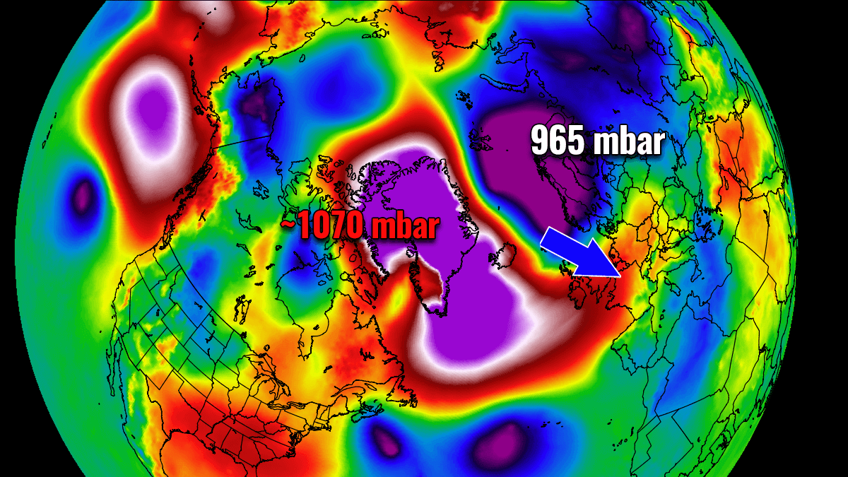 UPDATE: An extreme 100+ mbar pressure difference releases a historic Arctic cold blast towards Europe: damaging frost expected across central Europe